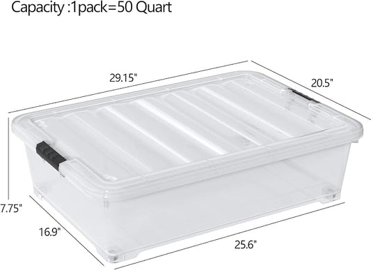 50 Quart Plastic Under Bed Storage Boxes - Image 2