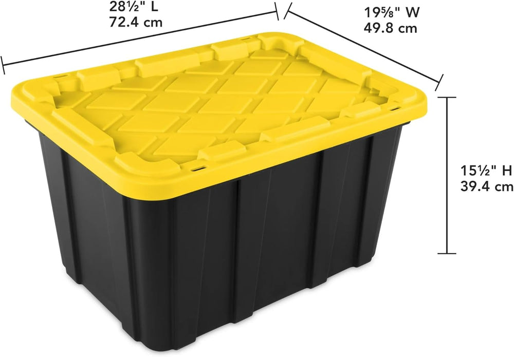 6 Pack 27 Gallon Storage Bins with Lids, Heavy Duty Plastic Storage Boxes