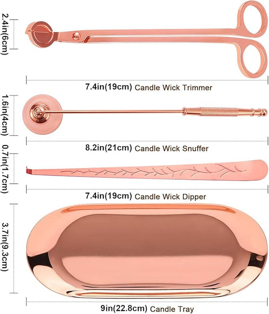 Lsnisni 4 in 1 Champagne Gold Candle Accessory Set - Image 2