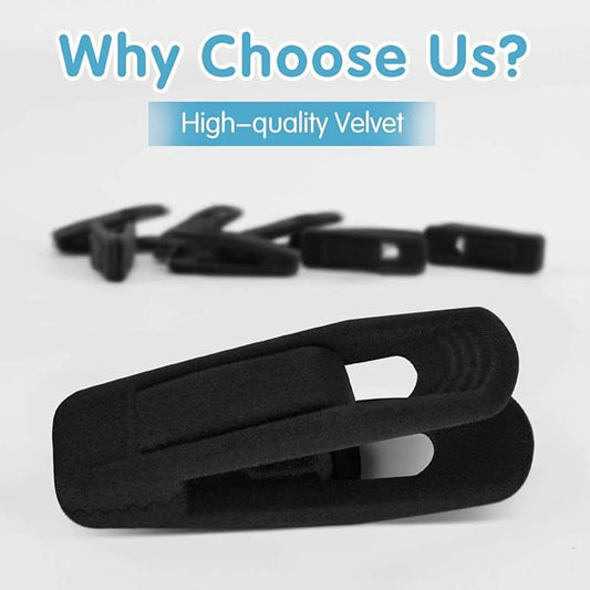 Black Velvet Hangers Clips 20 PCS, Non-Slip Velvet Clips - Image 2
