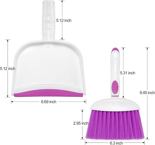 NACENA Small Dust Pan and Brush Set, Mini Broom and Dustpan Set Small Hand - Image 2