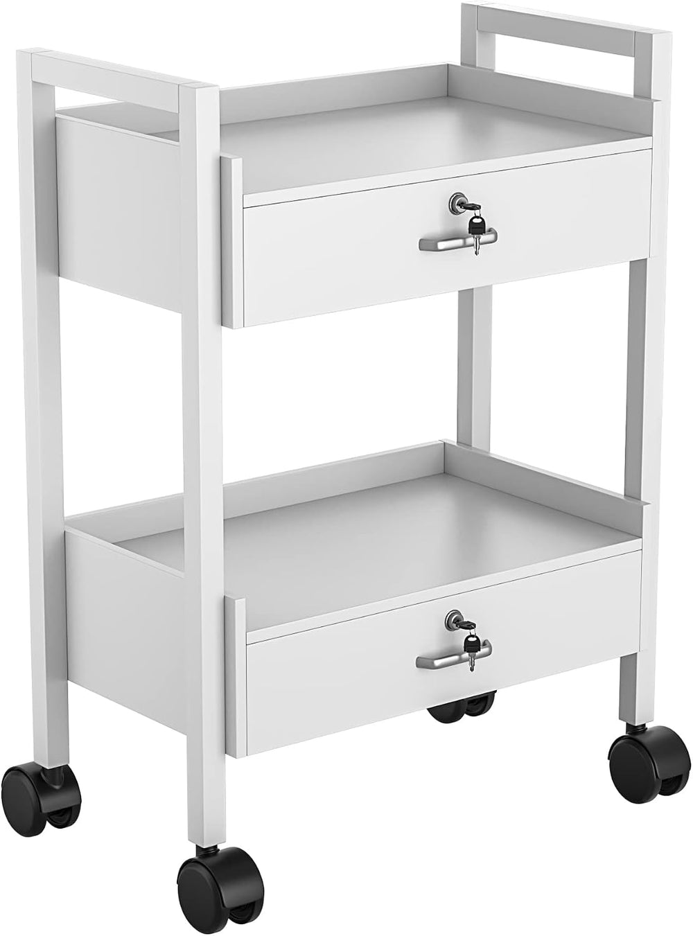 Paddie Salon Trolley Cart, Salon Tray Wooden Mobile Utility Cabinet
