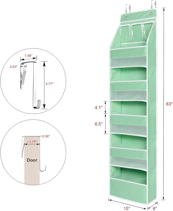 Univivi 6-Shelf Over Door Hanging Organizer Fabric Baby Door Storage - Image 6