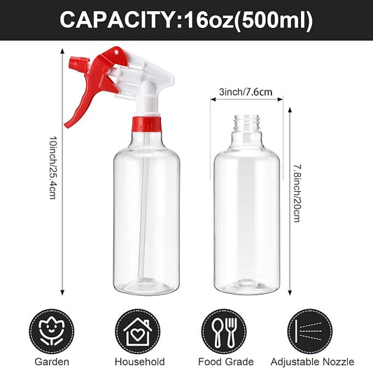 Eccliy 12 Pcs 16 Oz Plastic Spray Bottle, Adjustable Empty Reusable Sprayer - Image 2
