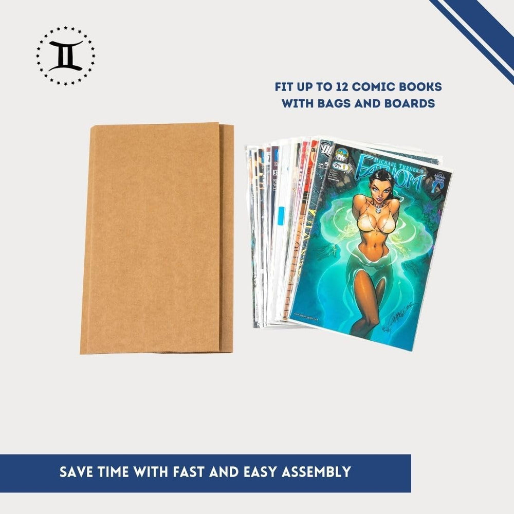Gemini Comic Book Mailers, Easy Fold & Stay Flat(10.7x7.5x1 Inch, 25-Pack)