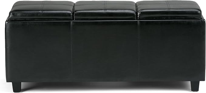 SIMPLIHOME Avalon 42 inch Wide Contemporary Rectangle Storage Ottoman in