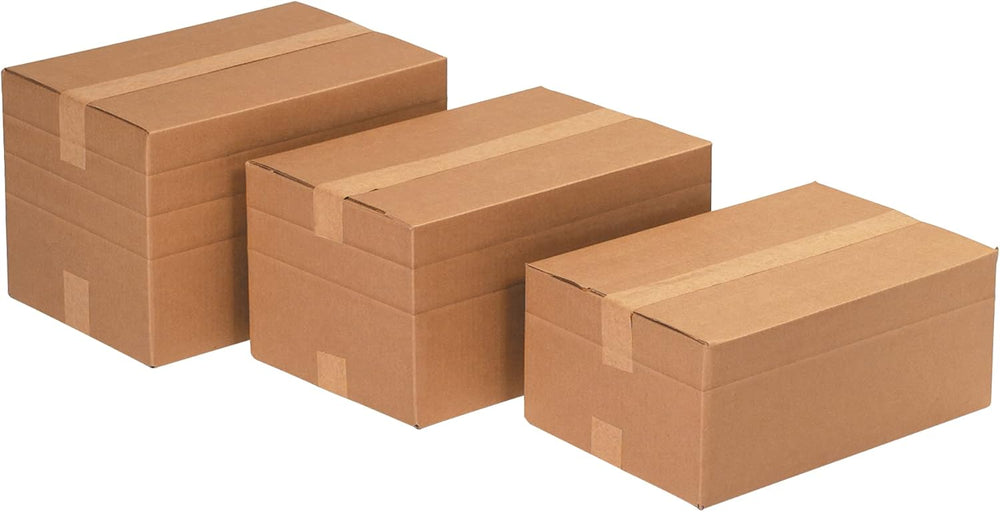 Staples Multi‑Depth Corrugated Boxes, 18” x 18” x 6”, Adjustable Kraft Carton...