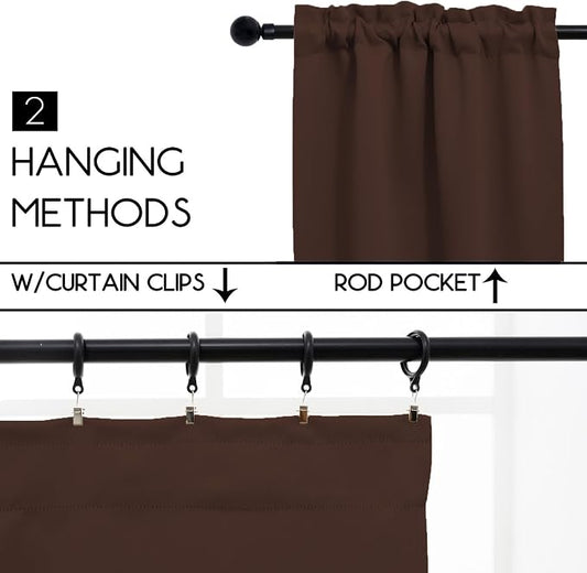 Pickluc Cafe Curtain 30 Inches Length, Rod Pocket Kitchen Curtain, Short - Image 2