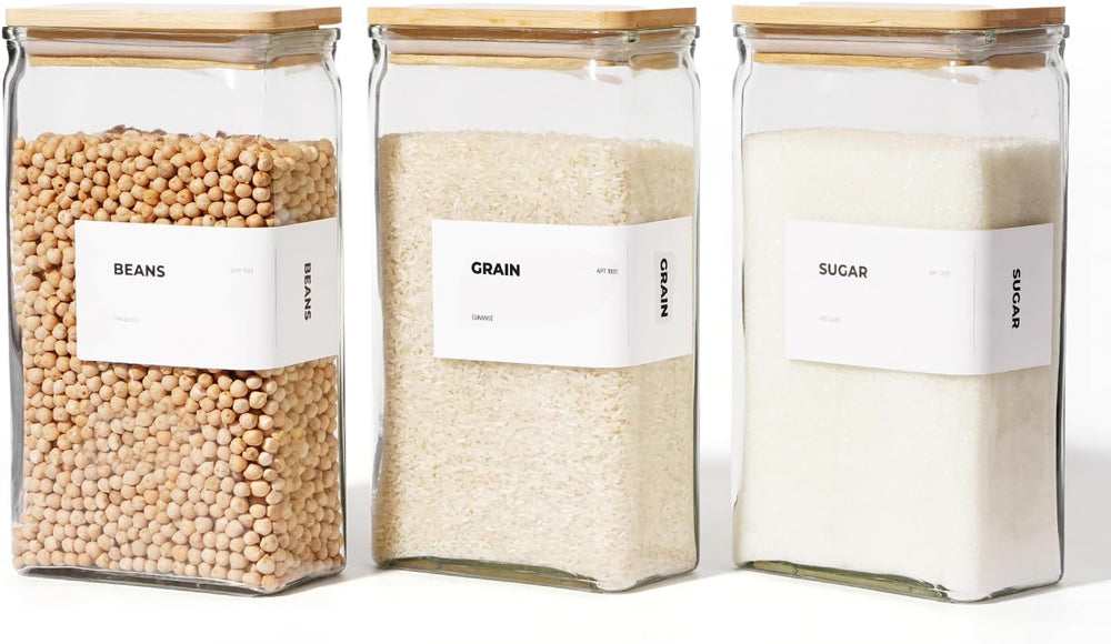 APT 1101 Glass Storage Jars with Bamboo Lid, glass canisters with airtight li...