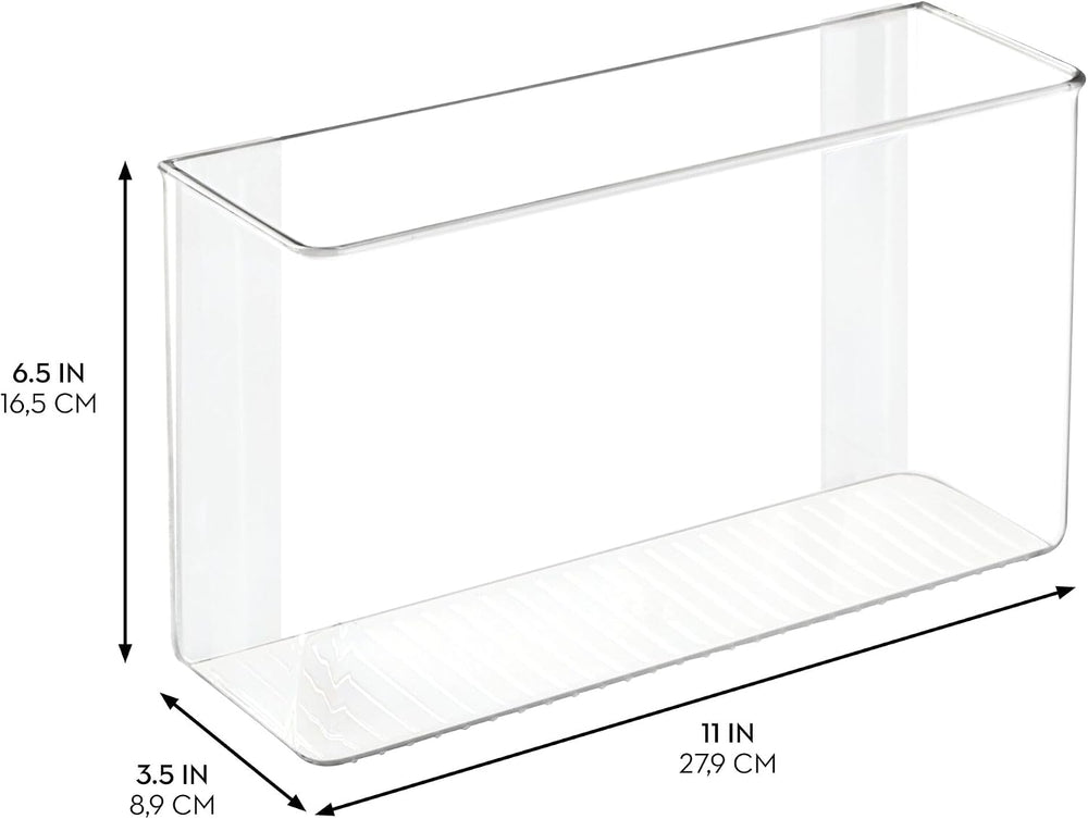 iDesign Adhesive Organizer Bin, Set of 4, Clear