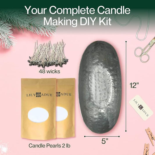 LILY LADUE Candle Refill Kit - 2Lb/32Oz Pearled Candles Sand and Wicks and - Image 2