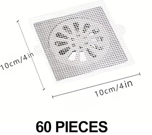 60PCS Disposable Shower Drain Cover Hair Catcher Shower Drain Mesh Stickers - Image 2