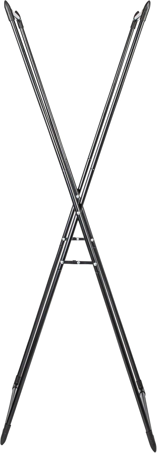 Household Essentials Valet Folding Clothes Rack, Strong Metal X-Frame, Chic D...