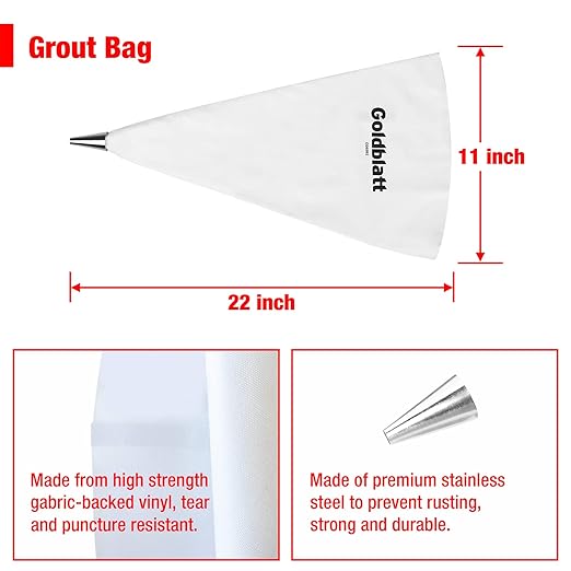 Goldblatt 4 Pieces Tile Grout Masonry Mortar Bag Set, Includes 3 Pieces Tear - Image 2