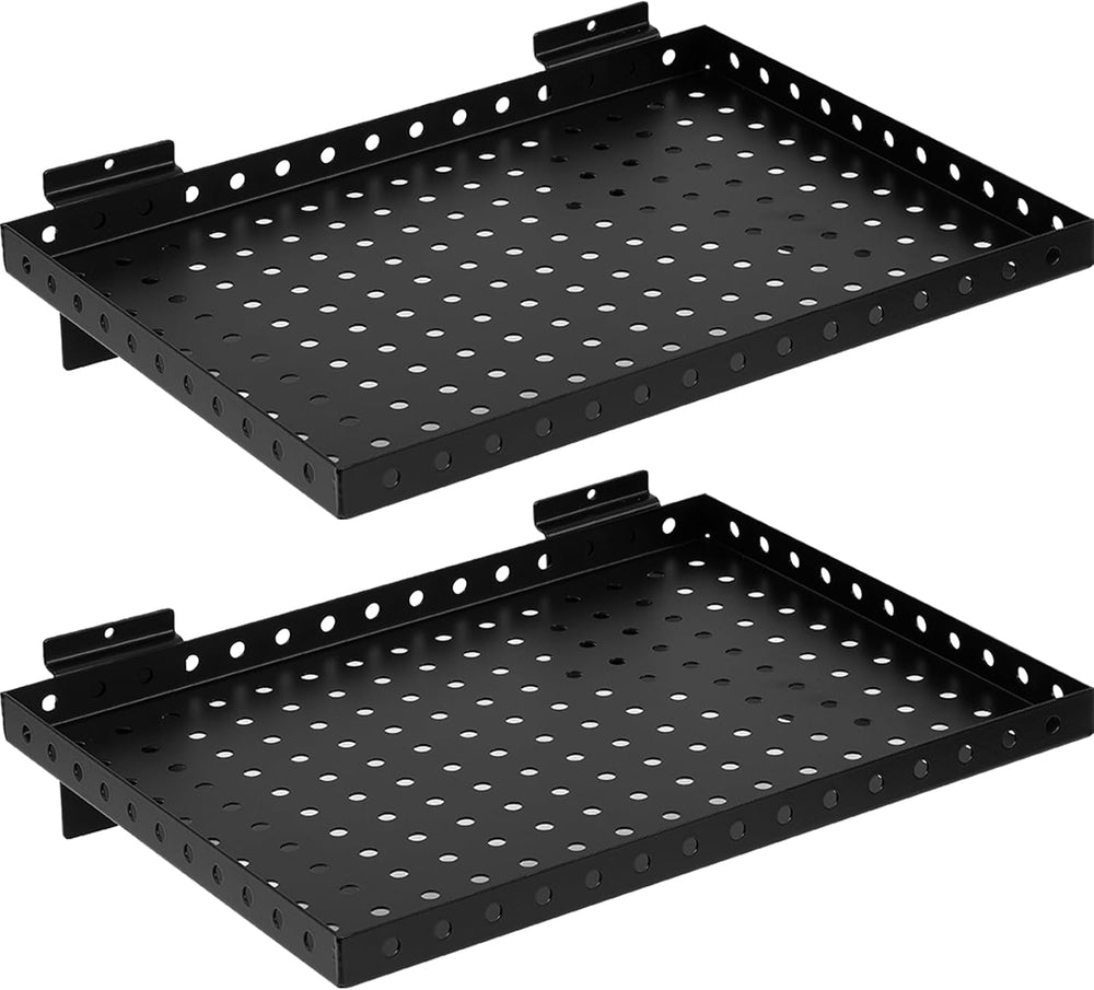 Heavy Duty Slatwall Shelf 16x12Inch, Steel Slatwall Accessories Storage Rack ...
