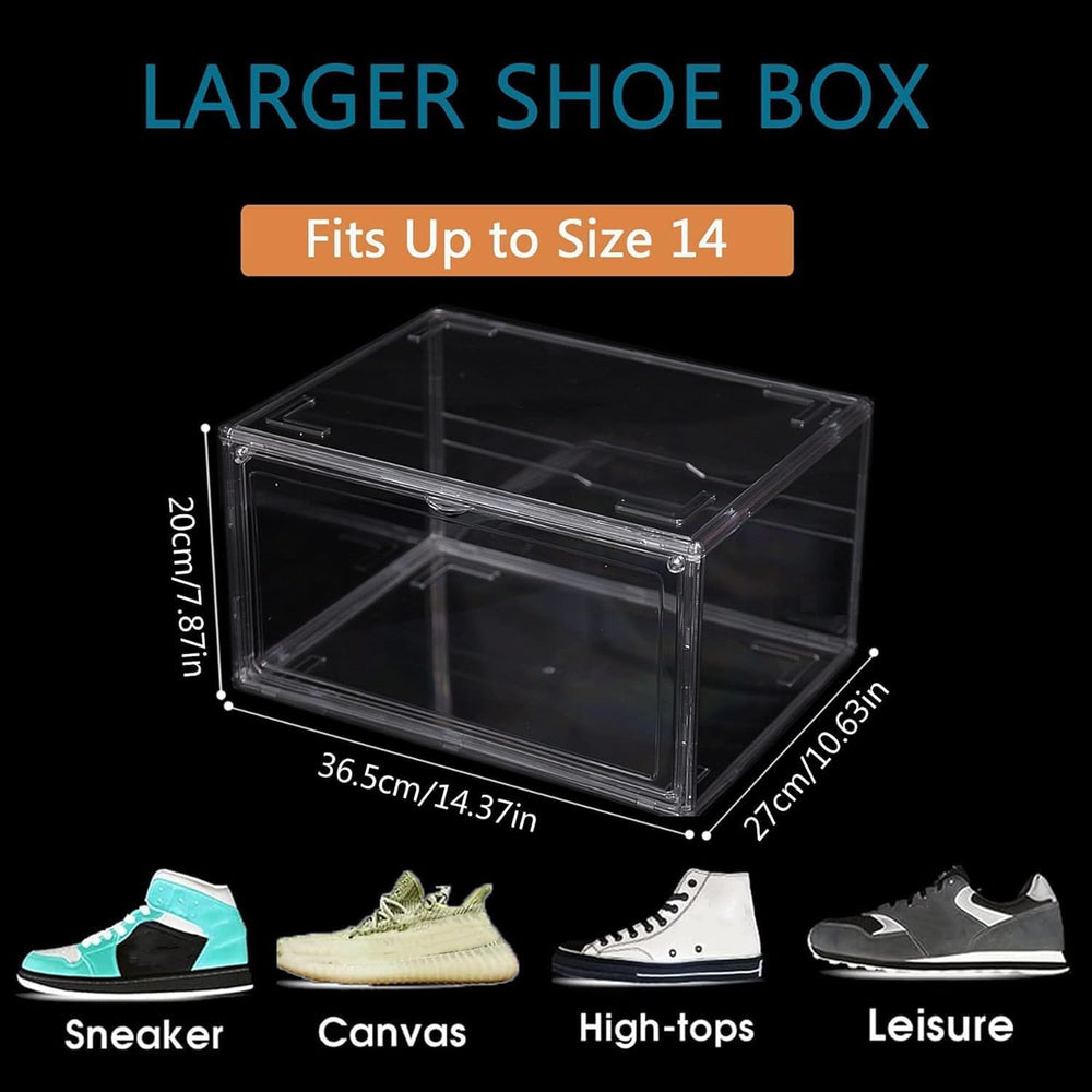 12 Pack Shoe Boxes, Clear Acrylic Stackable Plastic Sneaker Box Container, Ma...