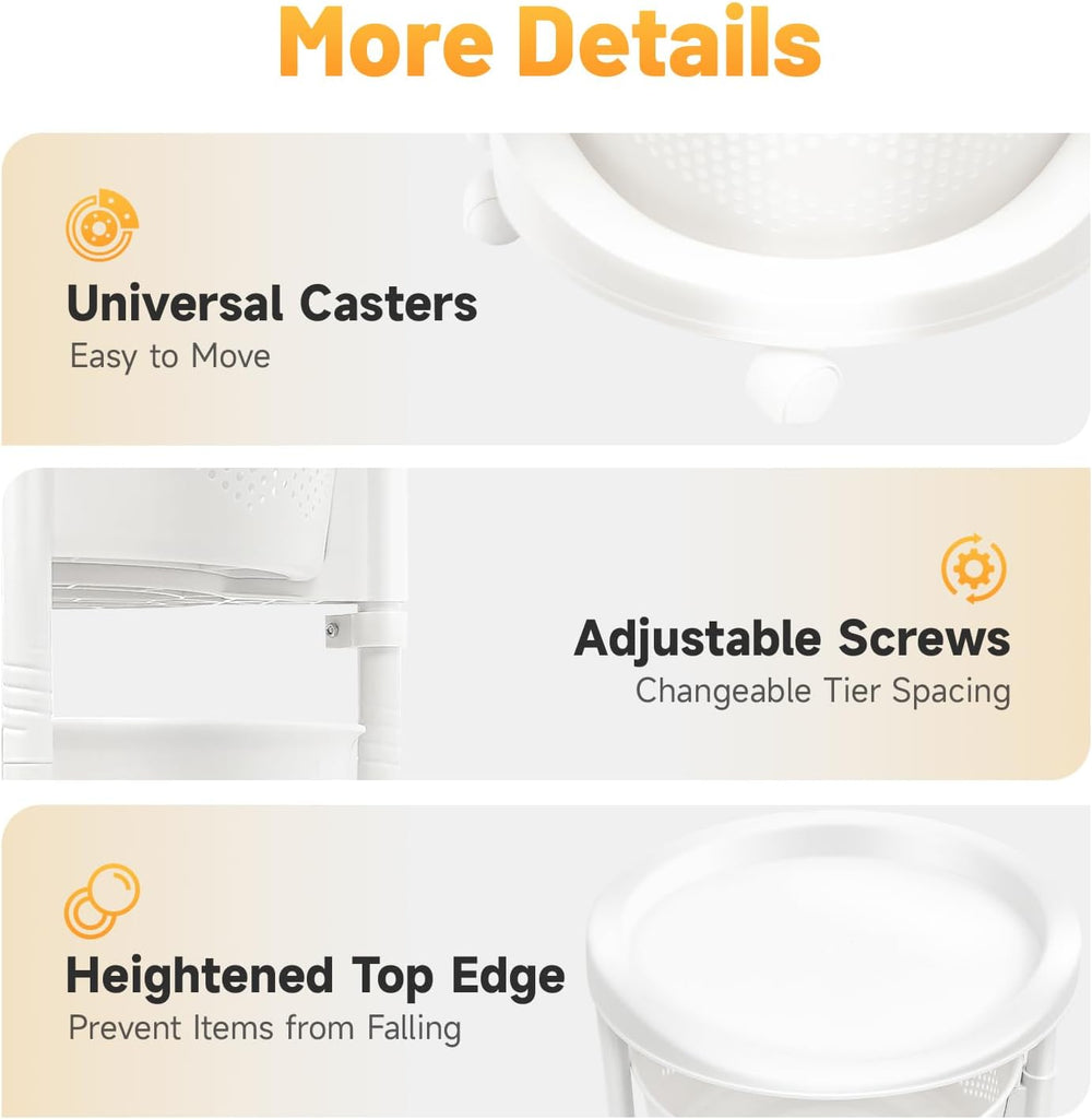 5 Tier Round Rotating Multi-Layer Kitchen Storage Shelf, 180° Rotating Fruit ...