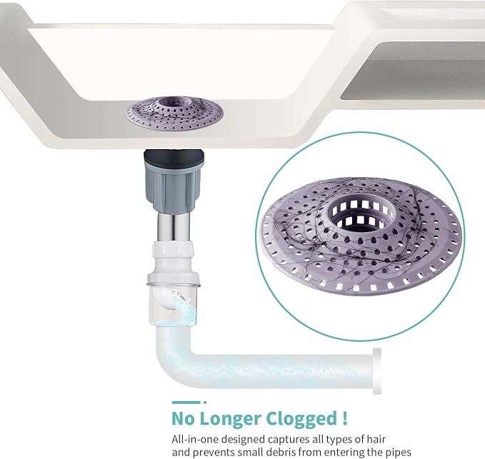 Shower Hair Drain Catcher, Silicone Bathtub Drain Hair Catcher Strainer - Image 6