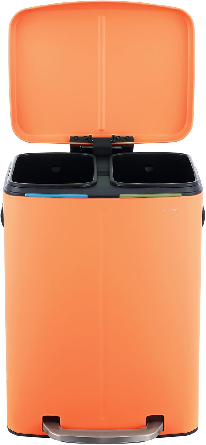 happimess HPM1005K Marco Rectangular 10.6-Gallon Double Bucket Trash Can - Image 8
