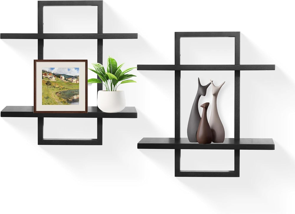 Floating Shelves for Wall,Decorative Wall Shelves Black,Plants Shelf Framed