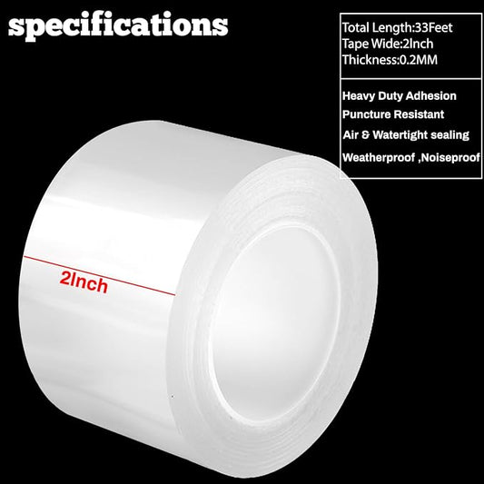 Air Conditioner Window Weather Sealing Tape 2 Inch x 33 FT Weather Stripping - Image 2