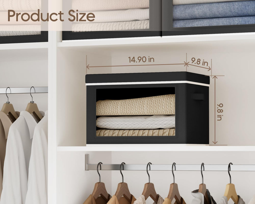 Homsorout Collapsible Storage Bins with Lids - Stackable Storage Containers w...