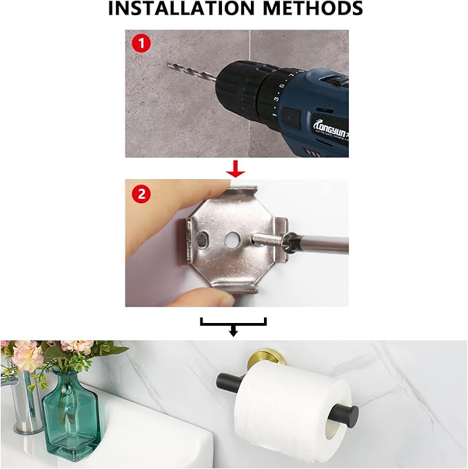 NearMoon Bathroom Toilet Paper Holder, Premium SUS304 Stainless Steel Rustproof - Image 8