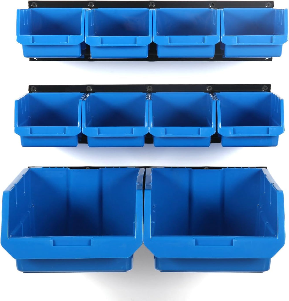 Wallmaster Wall Mounted Storage Bins, Wall Storage Bins Parts Rack 10 Bins&am...