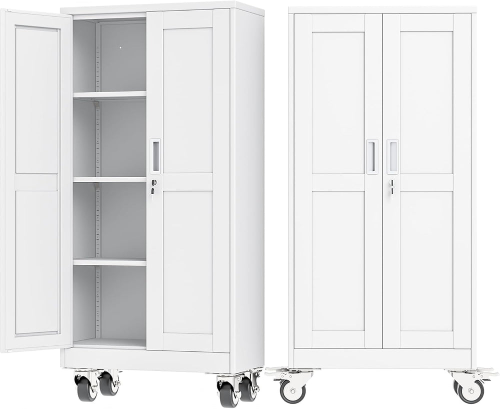 Ckzbx Metal Garage Storage Cabinet with Locking Doors and Adjustable Shelves,...