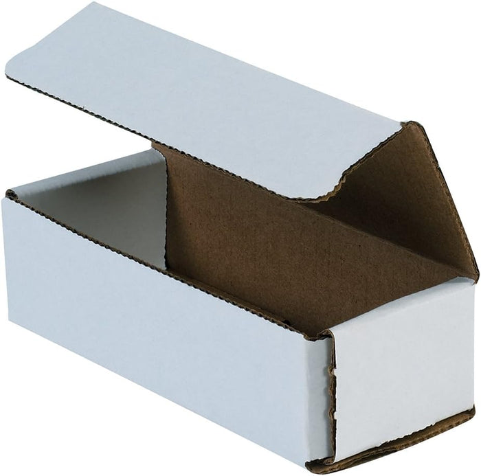 Aviditi White Corrugated Cardboard Mailing Boxes, 6 x 2 1/2 x 1 3/4 Inches, Pack of 50, Crush-Proof, for Shipping, Mailing and Storing, Oyster White
