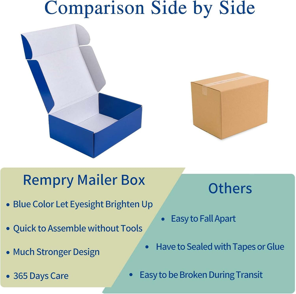 Rempry 12X9X4 Inch Blue Shipping Boxes 20 Pack, Cardboard Corrugated Mailer G...