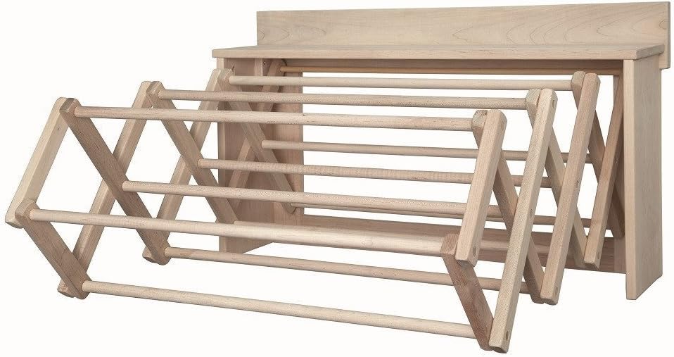 Saving Shepherd 30" Accordion Drying Rack Laundry Room Storage Maple Woo...