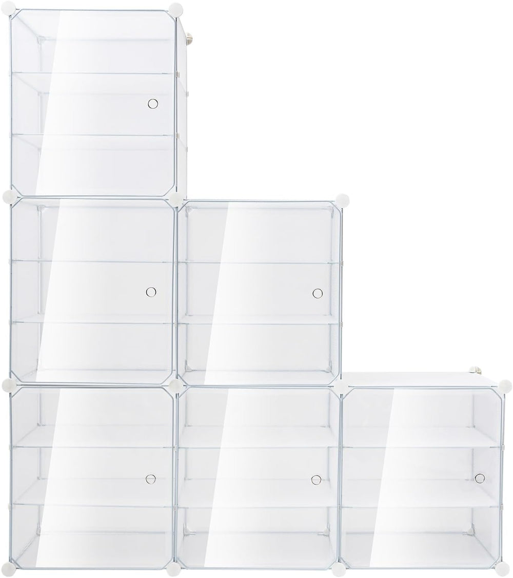 Shoe Rack Organizer, 12-Tiers Stackable 72 Pairs DIY Plastic White Shoe Rack ...