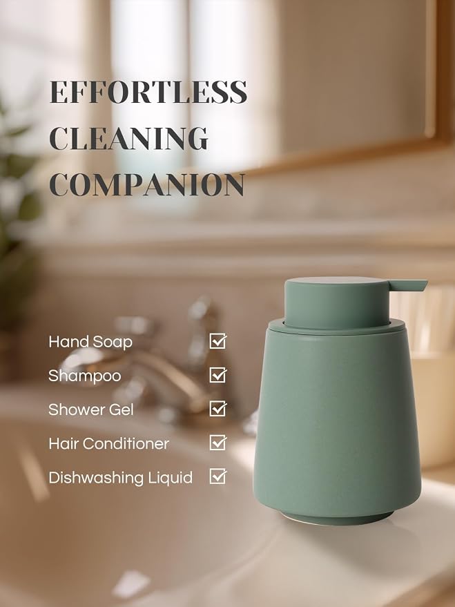 INGOFIN Ceramic Foaming Soap Dispenser -14 oz Foam Hand Soap Dispenser Bathroom - Image 7