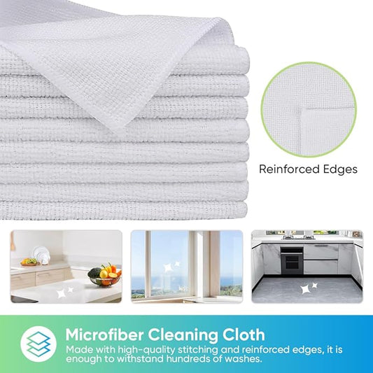HOMEXCEL White Microfiber Cleaning Cloth, 24 Pack Cleaning Towels - Image 2
