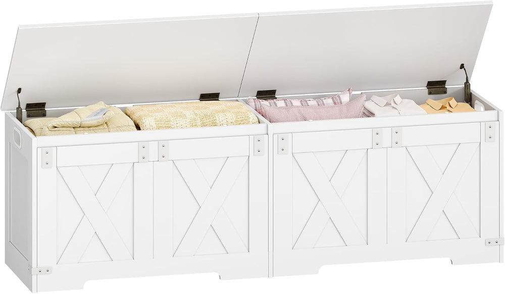 Hzuaneri 59" Modern Farmhouse Storage Chest and Bench | 70 Gal | 330lb Seat