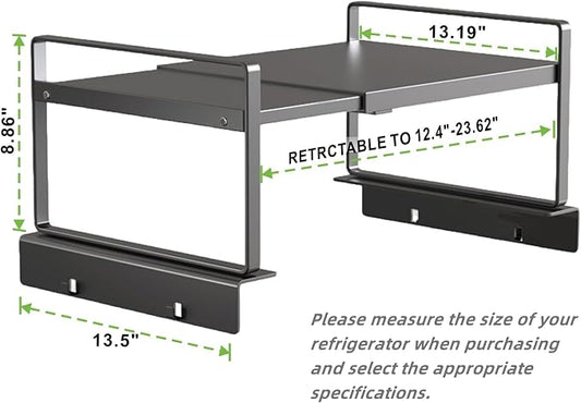 Adjustable Fridge Top Storage Rack, 12.4"-23.62" Expandable Organizer Shelf - Image 2
