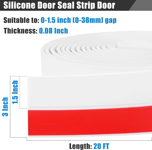 Draft Seal Tape for Doors and Windows 3 in x 20 Ft Silicone Weather Stripping - Image 2