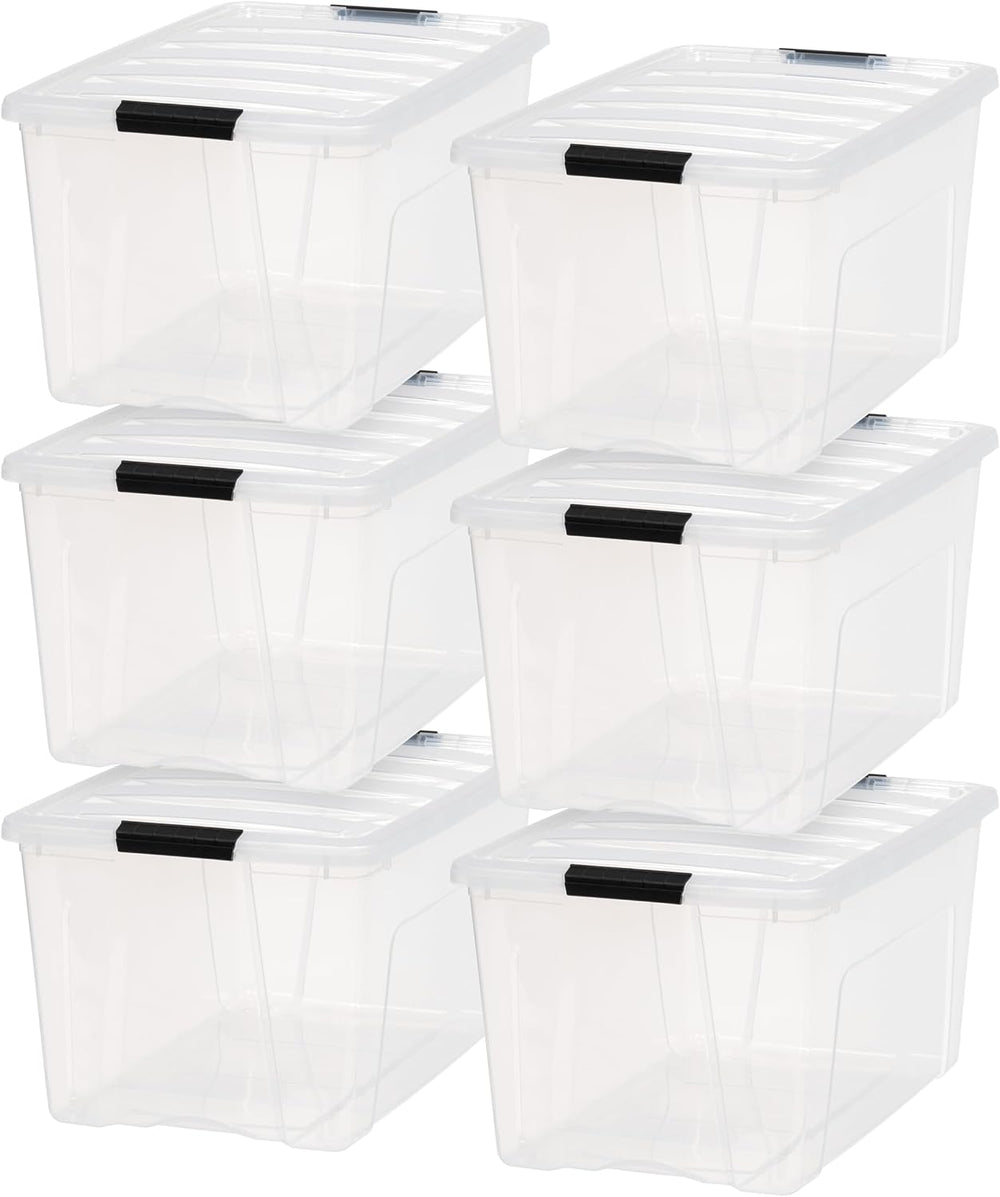 IRIS USA 72 Qt Stackable Plastic Storage Bins