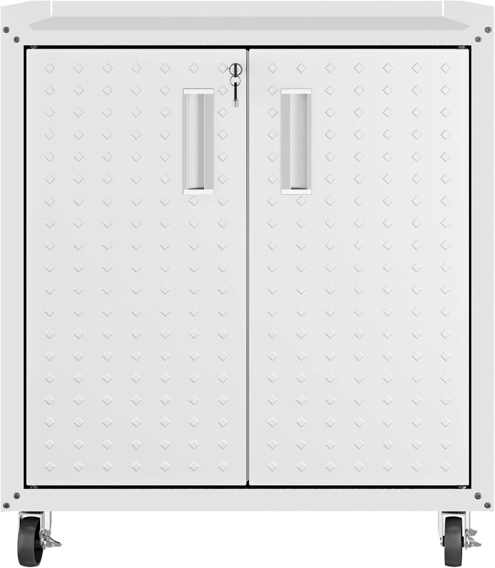 Manhattan Comfort Fortress Rolling Garage Storage Cabinet with 2 Adjustable S...