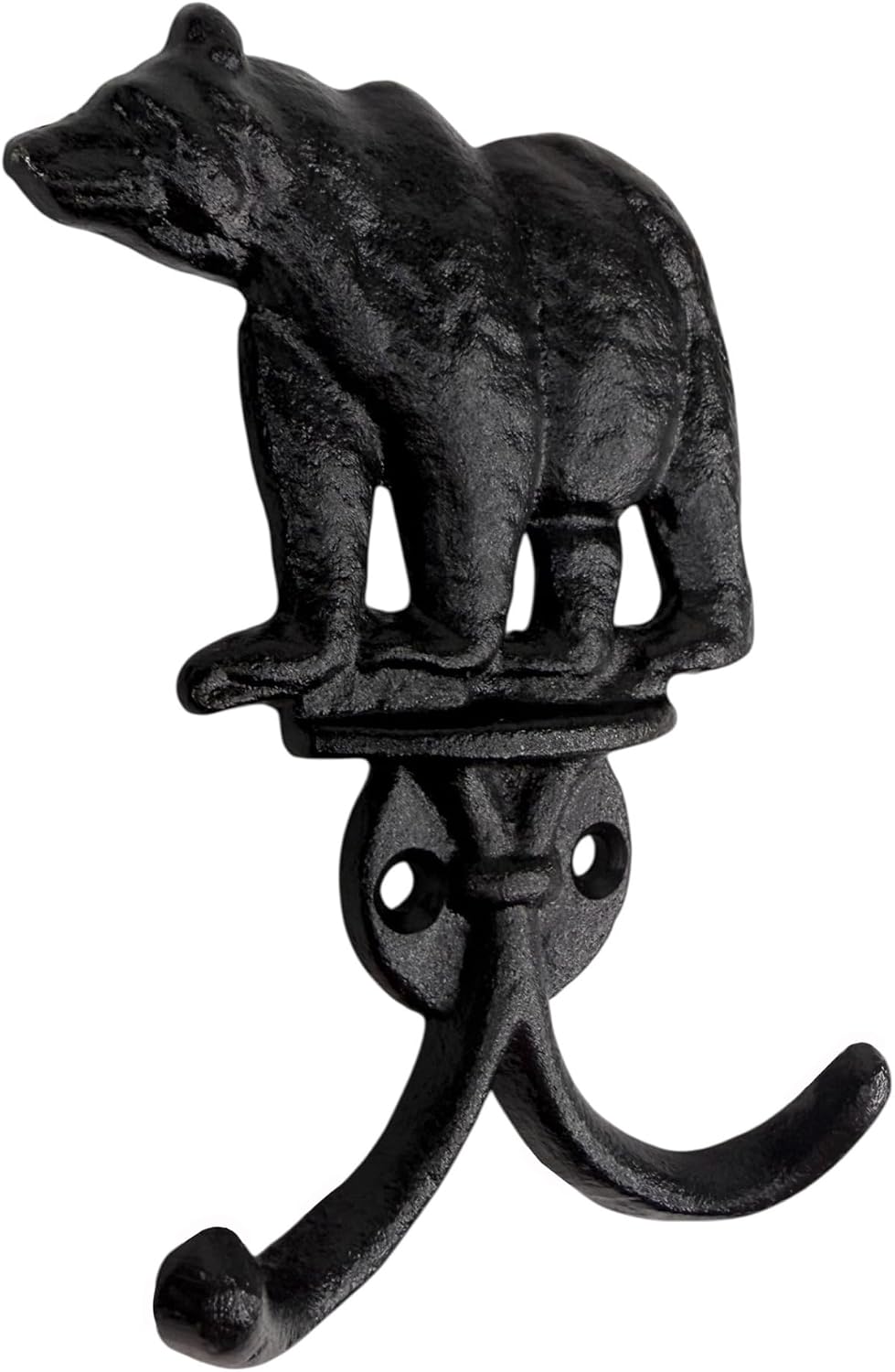 Top Brass Cast Iron Bear Wall Hooks, 8 Pack Rustic Lodge Coat Hangers