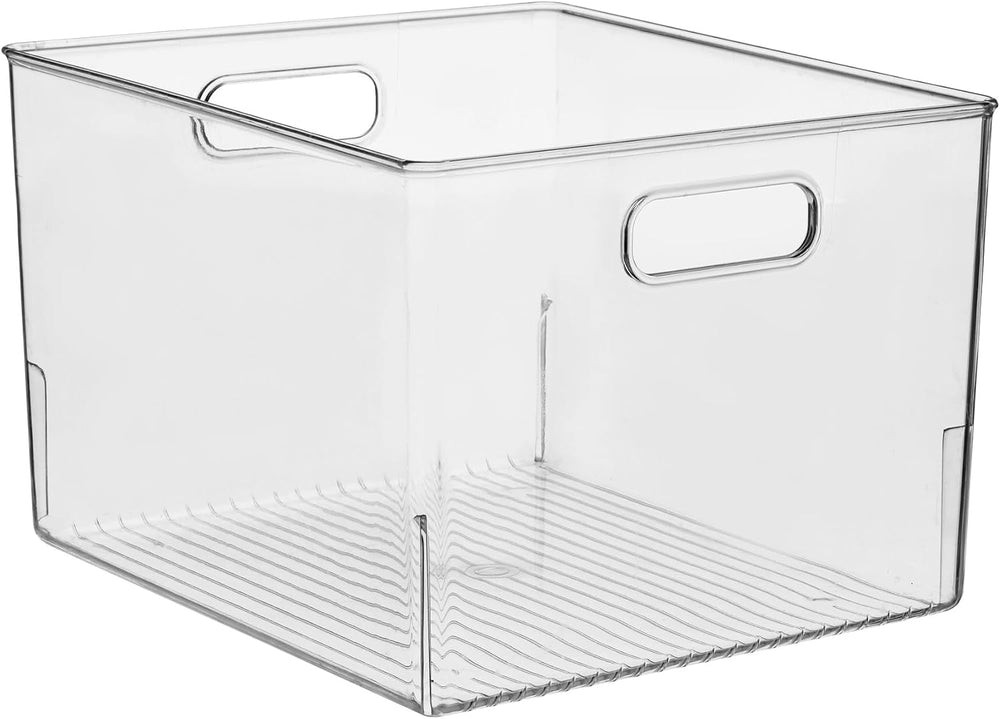 iDesign Storage Bin with Handles, Set of 2, Clear