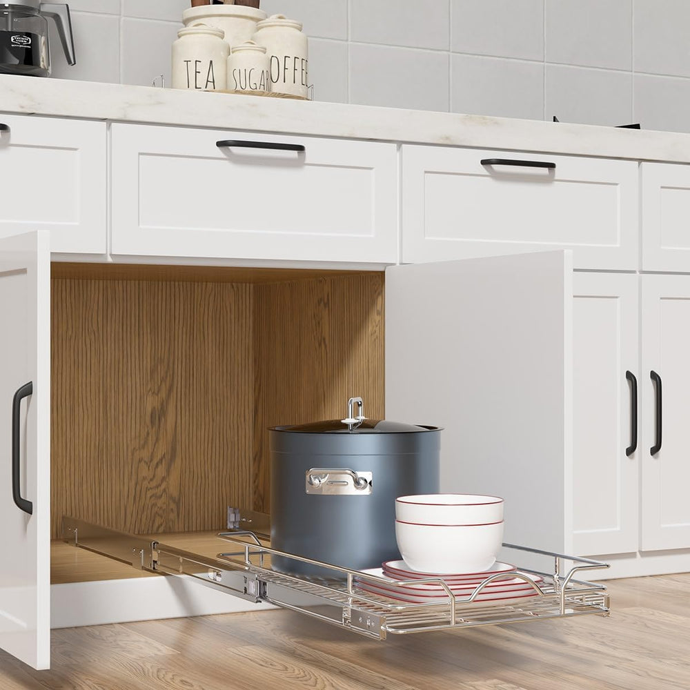 OCG Pull Out Cabinet Organizer 2 Pack (12" W x 21" D), Pull out She...