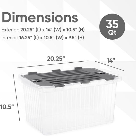 Superio Storage Bins with Lids, Stackable Totes, BPA Free, Odor Free, Organizer - Image 2