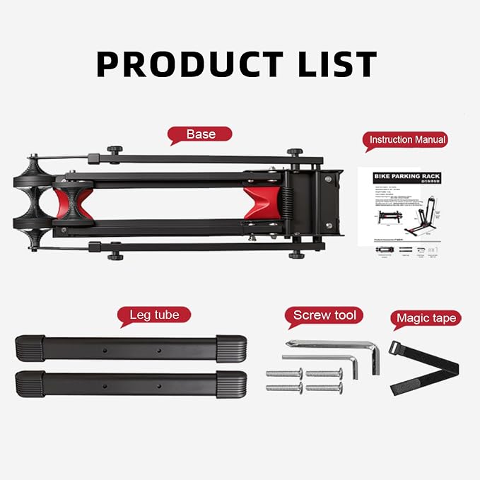Heavy-Duty Floor Bike Stand, Freestanding Bicycle Storage Rack, Adjustable Dual - Image 9