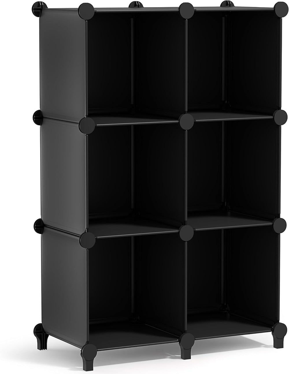 Sorbus 6 Cube Storage Organizer with 6 Fabric Bins (Black)