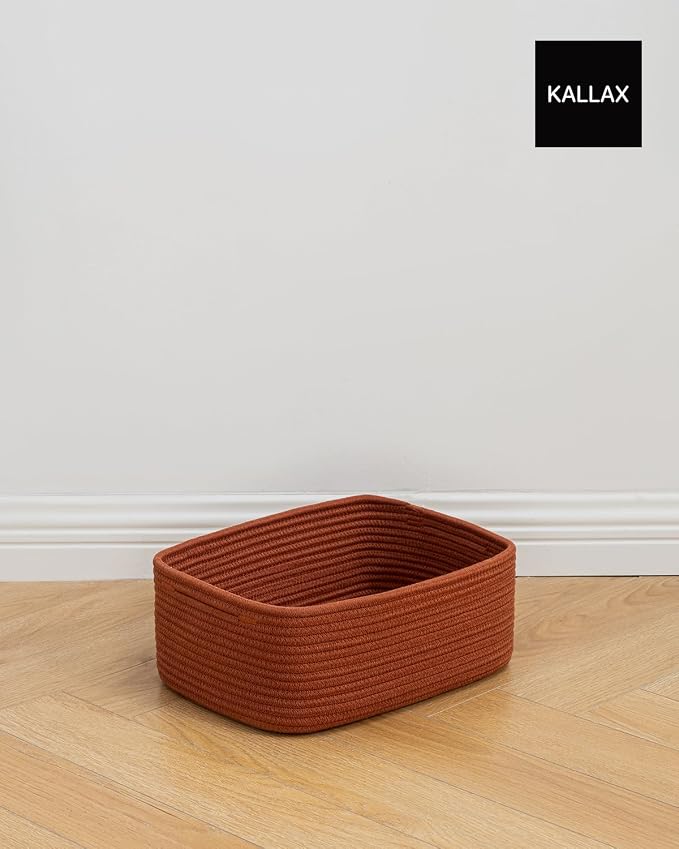 Small Woven Basket, 13.5 x 9.5 x 5 Inches, Storage Basket - Image 9