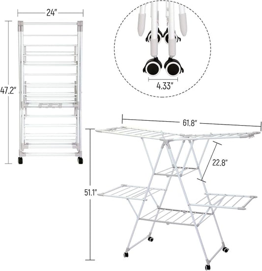 Gullwing Laundry Drying Rack, Space Saving Indoor & Outdoor Use, 61.81' x - Image 2