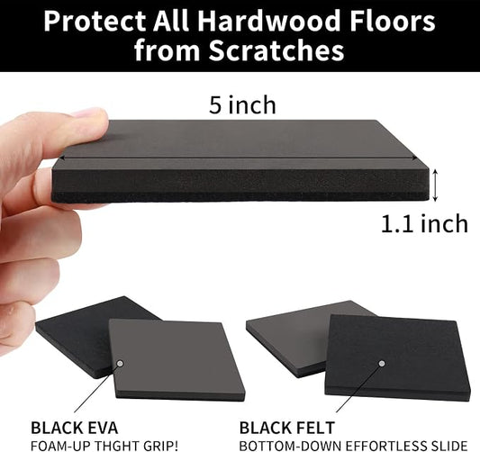 Ezprotekt 5" Square Felt Furniture Movers Sliders - Image 2