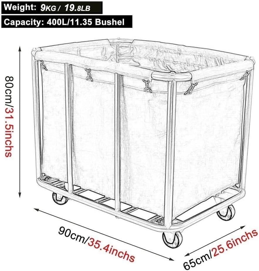 Large Laundry Cart With Wheels Heavy Duty Rolling Storage Basket Organizer 33...